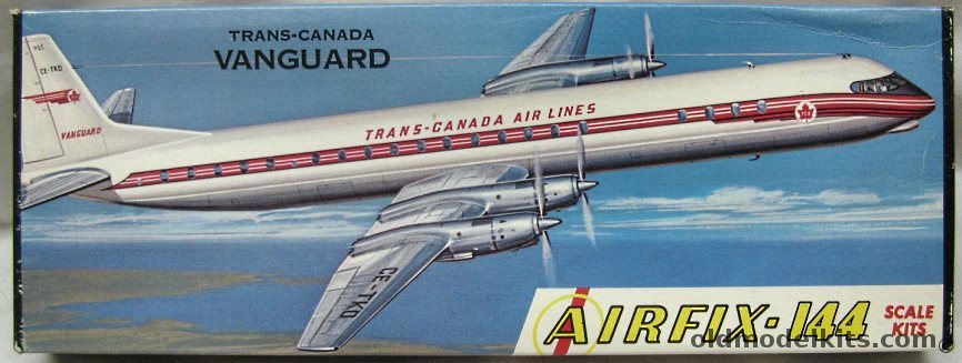 Airfix 1/144 Vanguard Turbo-Prop Airliner Trans-Canada - Craftmaster Issue, 4-98 plastic model kit